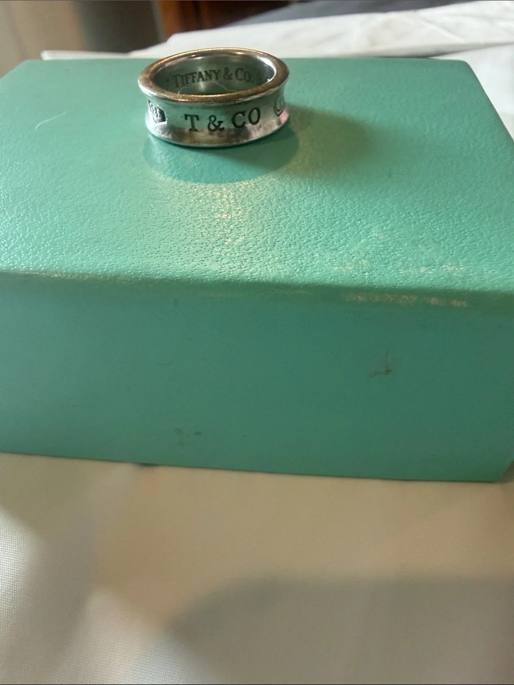 Authentic Tiffany & Co. 1837 Sterling Silver Concave Band Ring - Unisex Size 7